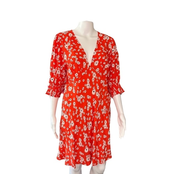 RIXO X Target Mini Dress Womens Size 12  V-Neck Daisy Print Cottagecore - Picture 1 of 16